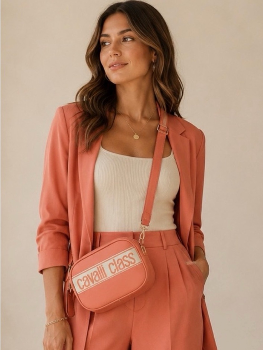 Cavalli Class Peach Crossbody Bag